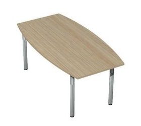 Konferenční stůl Line Set, 180 x 100/80 x 75 cm, dezén světlé dřevo