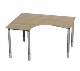 Roh kancelářský stůl Line Gemi, 160/80 x 120/65 x 70-90 cm, levé provedení, světlé dřevo