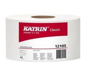 Toaletní papír Katrin Classics Gigant S2 2vrstvý, 18 cm, 1 040 útržků, 75% bílá, 12 rolí