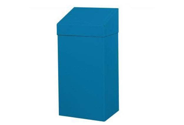 Kovový odpadkový koš na tříděný odpad, objem 50 l, modrý