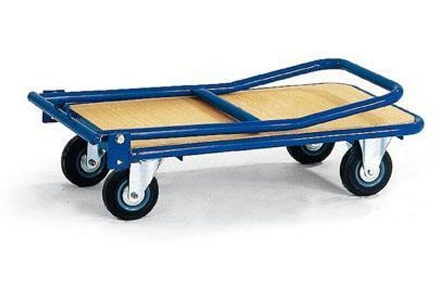 Ebal.cz - obalový materiál - Plošinový vozík se sklopným madlem, do 300 kg  - Skládací plošinové vozíky - Plošinové vozíky a vozy