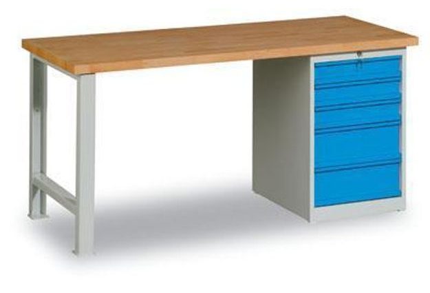 Dílenský stůl Weld 5Z, 84 x 120 x 68,5 cm, šedý