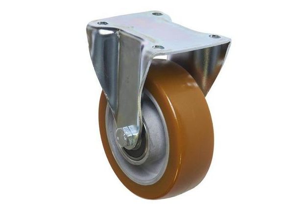 Polyuretanové transportní kolo s přírubou, průměr 125 mm, valivé ložisko