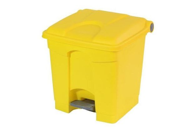 Plastový odpadkový koš Manutan, objem 30 l, žlutý