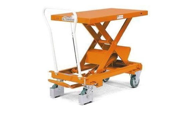 Mobilní hydraulický zvedací stůl Bishamon, do 800 kg, deska 101 x 51,8 cm