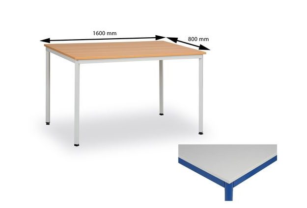 Jídelní stůl 160x80 cm, modrý/šedý