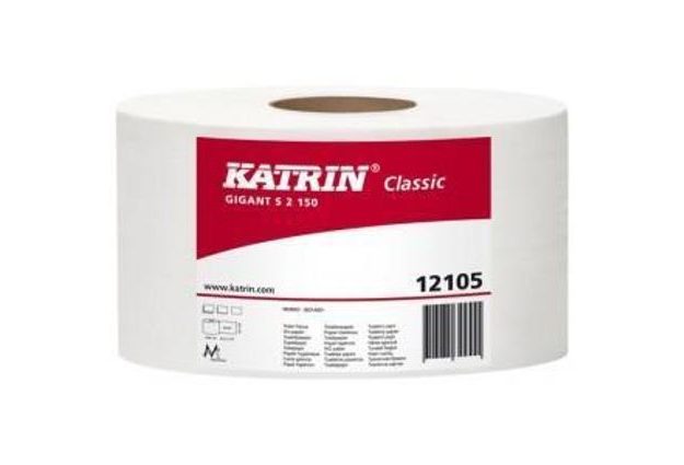 Toaletní papír Katrin Classics Gigant S2 2vrstvý, 18 cm, 1 040 útržků, 75% bílá, 12 rolí