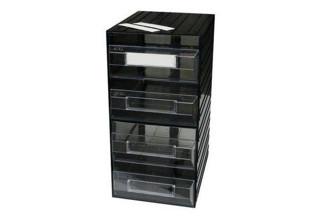 Modulový organizér PS, 4 zásuvky, 450 x 225, černý/transparentní
