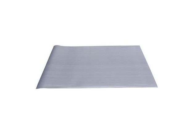 Protiúnavová průmyslová rohož s rýhovaným povrchem, 150 x 90 cm, šedá