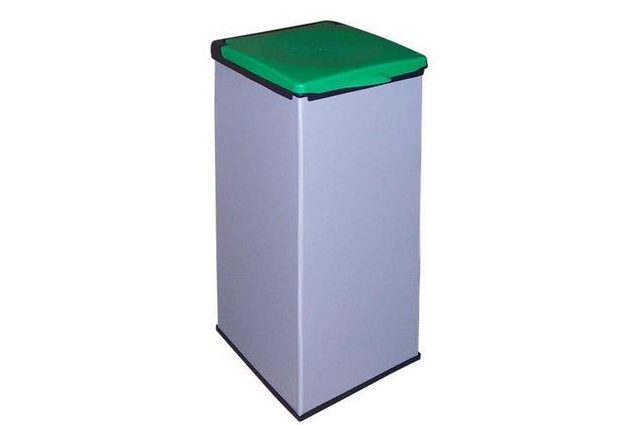 Sada 3 ks plastových odpadkových košů Monti na tříděný odpad, objem 3 x 85 l, zelená
