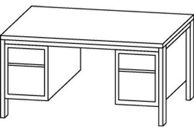 Kancelářský stůl se dvěma kontejnery Basic, 160 x 80 x 76 cm, rovné provedení