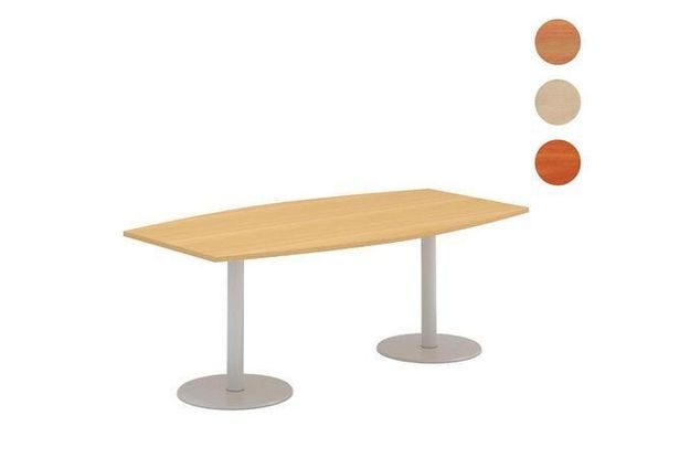 Konferenční stůl Alfa 400, 200 x 110 x 74,2 cm, deska barel, dezén bílá, RAL9022