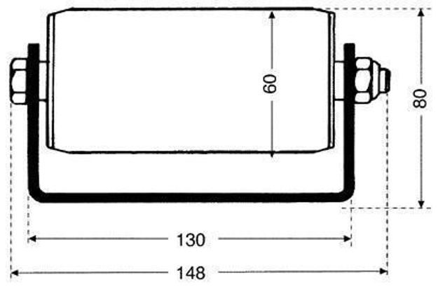 Válečkový dopravník pro palety, šířka 148 mm, U profil, rozteč 200 mm