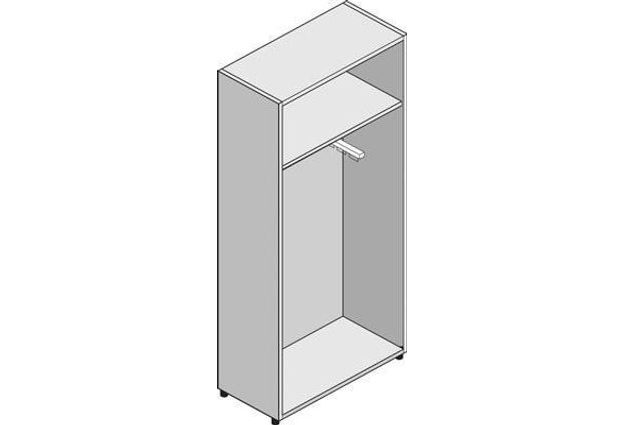 Vysoká šatní skříň System, 214 x 86 x 45 cm, s dvířky, dezén buk