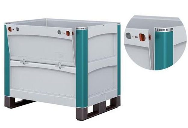 Paletový kontejner, 52 x 80 x 60 cm, s bočním otevíráním na delší straně