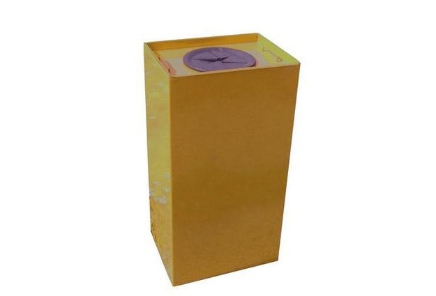 Kovový odpadkový koš Unobox na tříděný odpad, objem 100 l, žlutý