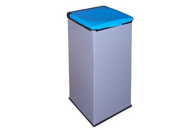 Sada 3 ks plastových odpadkových košů Monti na tříděný odpad, objem 3 x 85 l, modré