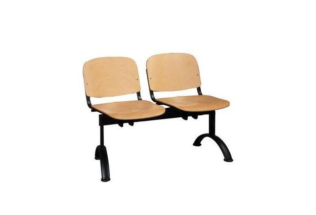 Dřevěná lavice ISO, dvoumístná, černá/buk
