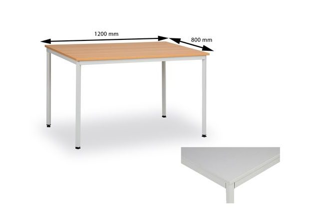 Jídelní stůl 120x80 cm, světle šedý/šedý