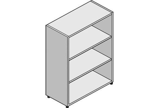 Střední široká skříň System, 131 x 86 x 45 cm, otevřená