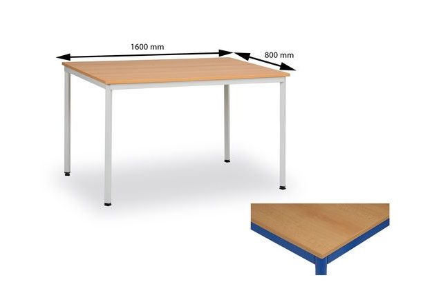 Jídelní stůl 160x80 cm, modrý/buk