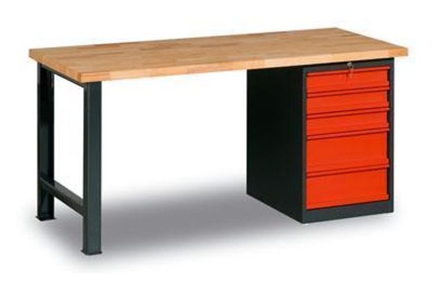 Dílenský stůl Weld 5Z, 84 x 200 x 68,5 cm, antracit