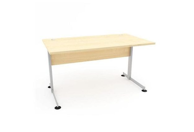 Kancelářský stůl Abonent, 120 x 80 x 75 cm, se clonou, rovné provedení, dezén javor