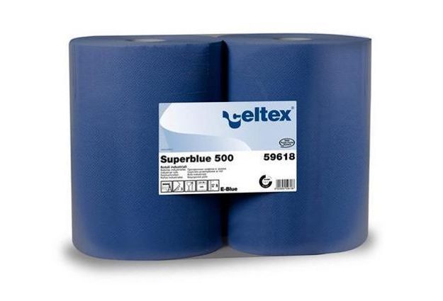 Průmyslové papírové utěrky Celtex Super Blue 3vrstvé, 500 útržků, 2 ks