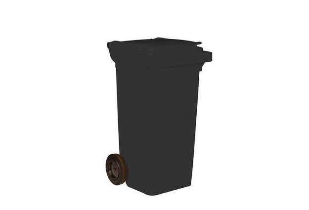 Plastová venkovní popelnice na tříděný odpad, objem 120 l, černá