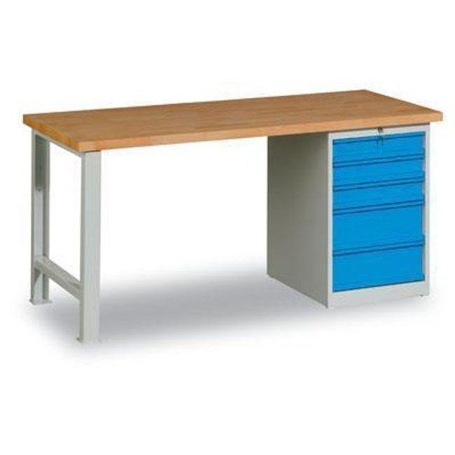 Dílenský stůl Weld 5Z, 84 x 150 x 68,5 cm, šedý