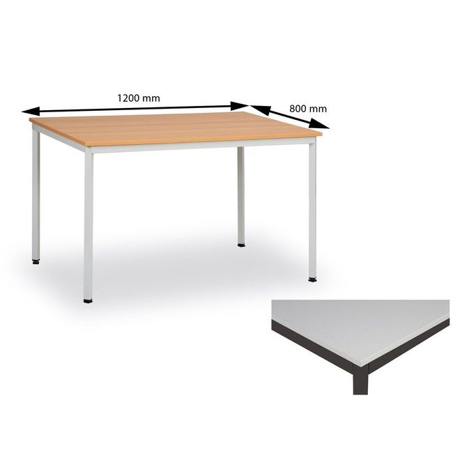 Jídelní stůl 120x80 cm, hnědý/šedý