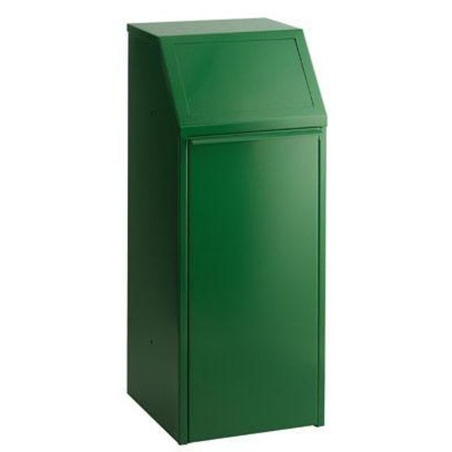 Kovový odpadkový koš na tříděný odpad, objem 45 l, zelený