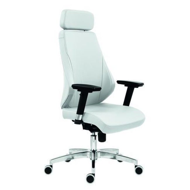 Ebal.cz - obalový materiál - židle NELLA ALU, bílá - Textilní židle a křesla  - Kancelářské židle a křesla, Vybavení kanceláře, Dům, kancelář a dílna