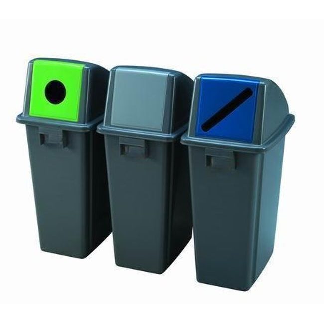 Ebal.cz - obalový materiál - Plastový odpadkový koš Manutan na tříděný odpad,  objem 60 l - Manutan - Nádoby a koše na tříděný odpad - Nádoby na odpadky,  Hygiena a úklid, Dům, kancelář a dílna