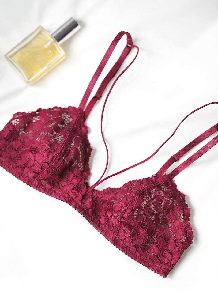 BE CHICK - Burgundy lace bra Love BeChick ❤ - BeChick - Lace - Lingerie -  Bralettes, Lingerie