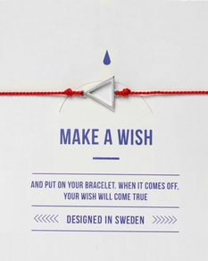 MAKE A WISH series: Red Triangle Silver Silk Bracelet