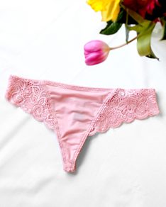 Růžové kalhotky Lace Bow BeChick ❤