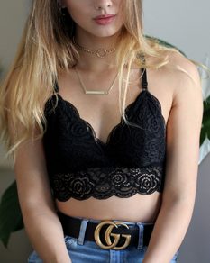 Černá krajková podprsenka Triangle Back BeChick ❤