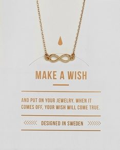 MAKE A WISH series: Gold Infinity Card Necklace