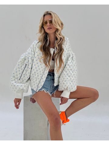 Bílý prošívaný bomber Ribbon BeChick ❤