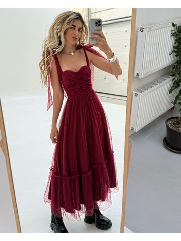 Vínové šaty Polka Dot BeChick ❤