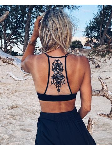 Černá podprsenka Tattoo Mesh Racerback BeChick ❤