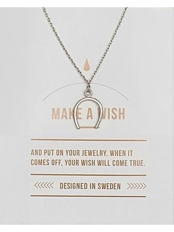 MAKE A WISH series: Silver Horseshoe Card Necklace