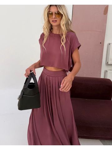 Maroon Top & Skirt Set BeChick ❤