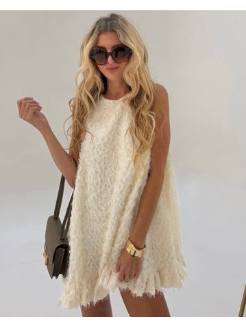 Cream Bow Puff Dress BeChick ❤