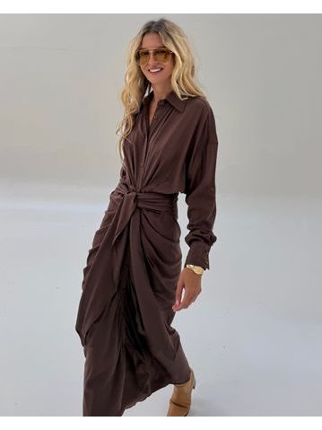 Chocolate Button Down Dress BeChick ❤