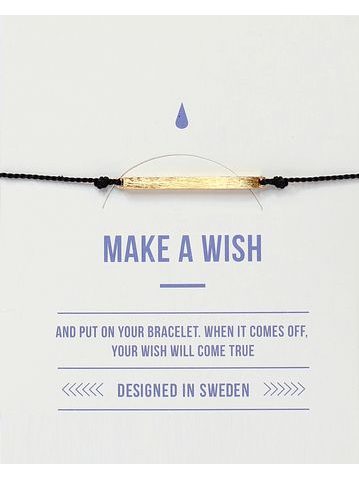 MAKE A WISH series: Black Bar Gold Silk Bracelet