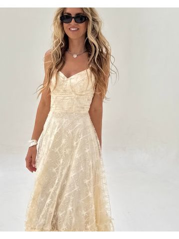 Krémové šaty Star Corset BeChick ❤