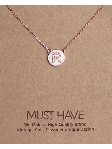 MUST HAVE series: Initial Rose Gold Necklace Letter R