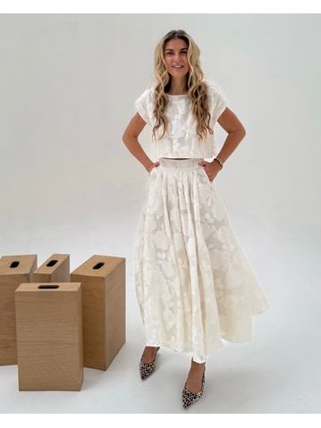 Flower Cream Top &amp; Skirt Set BeChick ❤